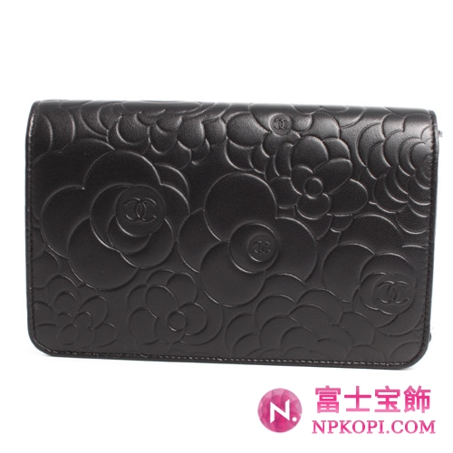 シャネル CHANEL カメリア ラムスキン ショルダーバッグ ブラック＆シルバー A47421AAZXCV